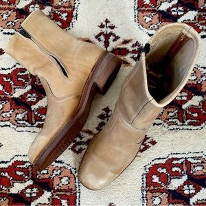 Vintage Sepia Color Campus Ankle Boots
